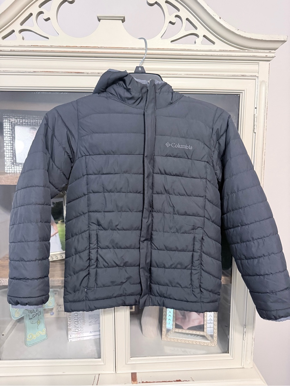 Columbia Kids Dark Gray Hooded Puffer Jacket
